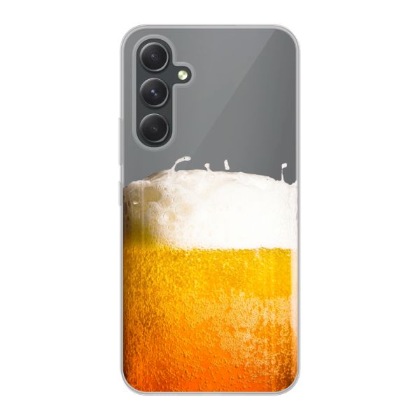 Transparant flexibel Samsung Galaxy A54 5G hoesje met Vers Getapt Biertje - Bierprint