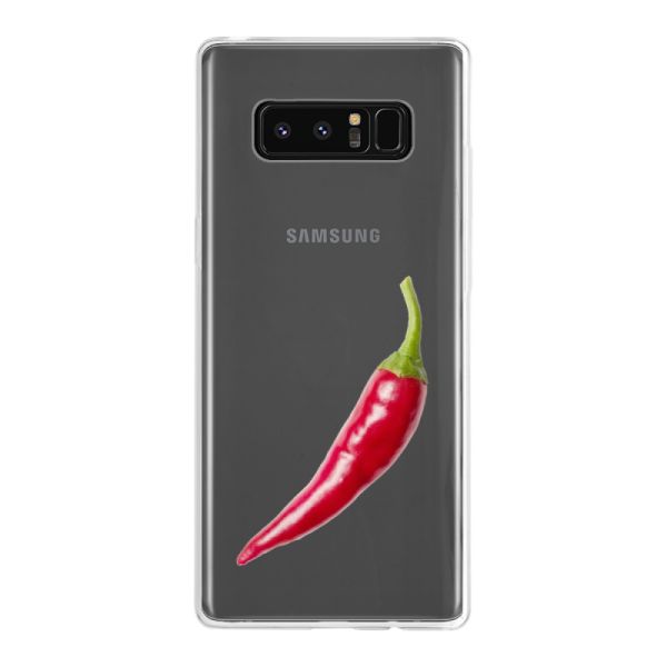 Coque Samsung Galaxy Note 8 flexible transparente avec piment rouge - Design épicé