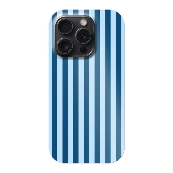 Coque iPhone 15 Pro ultra-résistante à rayures bleues