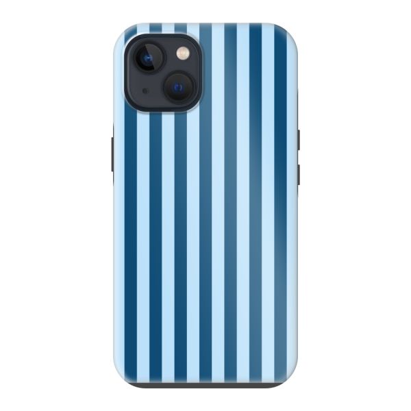 Coque iPhone 13 ultra-résistante à rayures bleues