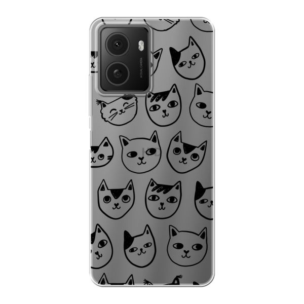 Coque HMD Pulse flexible transparente avec têtes de chat - Imprimé chats transparent