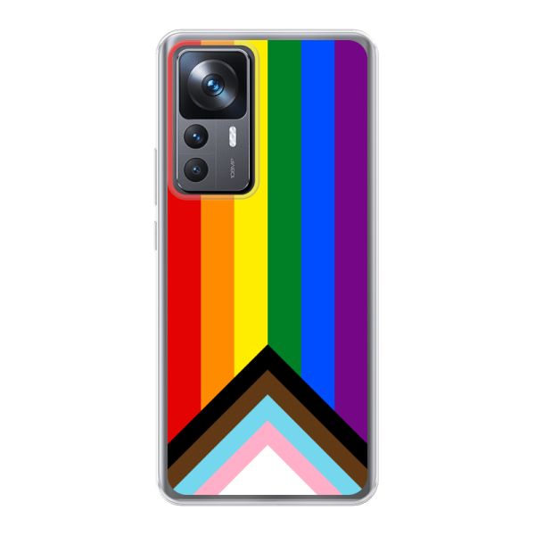 Coque Xiaomi 12T flexible transparente avec Drapeau arc-en-ciel - Drapeau Progress Pride