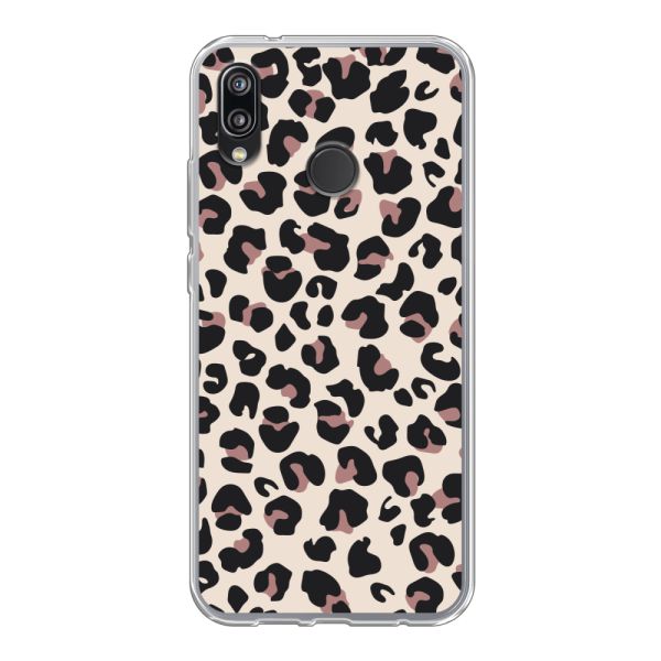 Transparant flexibel Huawei P20 Lite hoesje met Panter Print - Beige Luipaardprint