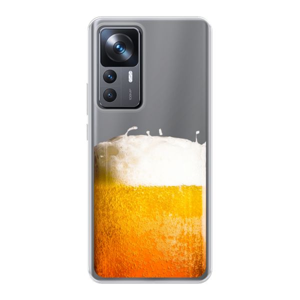 Transparant flexibel Xiaomi 12T hoesje met Vers Getapt Biertje - Bierprint