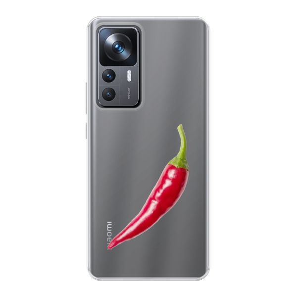 Transparant flexibel Xiaomi 12T hoesje met Rode Peper - Pittig Design