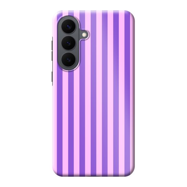 Coque Samsung Galaxy S26 Plus ultra-résistante à rayures pastel violet-rose