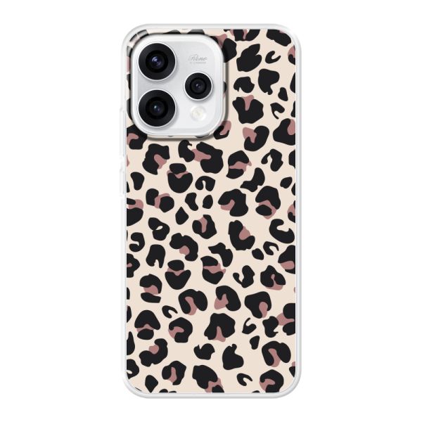 Coque Oppo Reno15 flexible transparente avec imprimé panthère – léopard beige