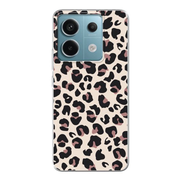 Coque Xiaomi Poco X6 flexible transparente avec imprimé panthère – léopard beige