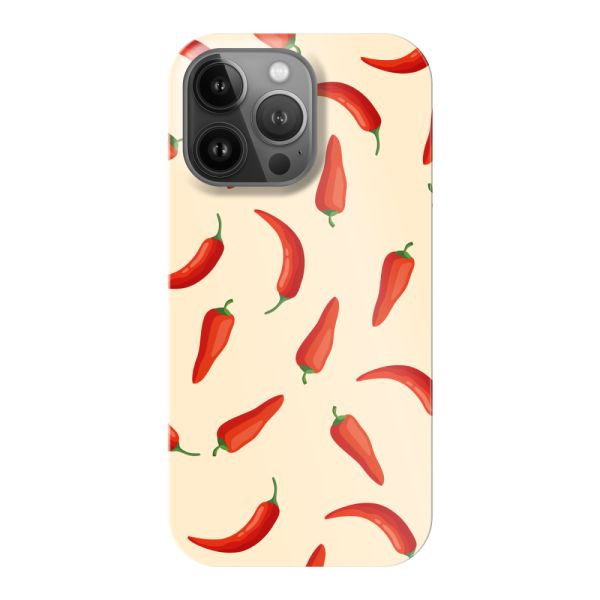 Coque hard case iPhone 13 Pro entièrement imprimée aux piments rouges – Motif Chili Pepper
