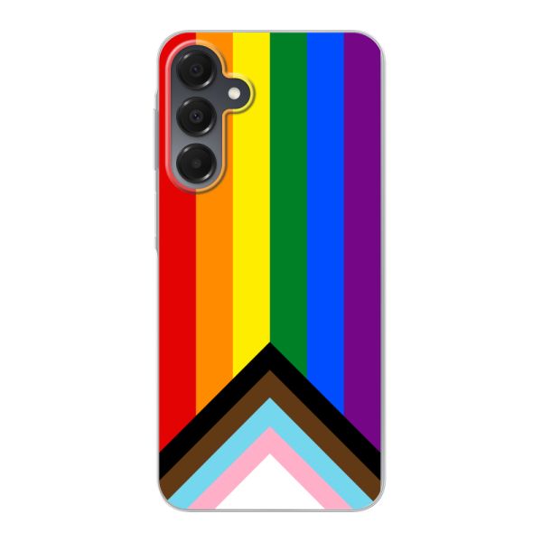 Flexibel Samsung Galaxy A16 / A16 5G hoesje met Regenboog Vlag - Progress Pride Vlag