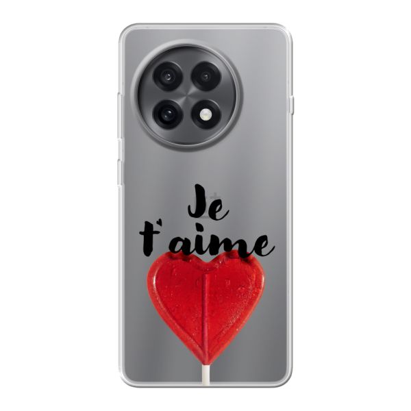 Transparant flexibel OnePlus 13R hoesje met Hartvormige Lolly - Je t'aime