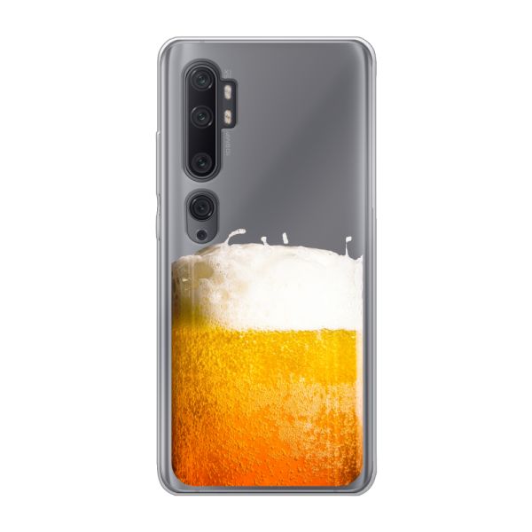 Transparant flexibel Xiaomi Mi Note 10 hoesje met Vers Getapt Biertje - Bierprint