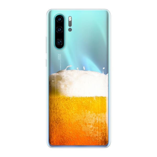 Transparant flexibel Huawei P30 hoesje met Vers Getapt Biertje - Bierprint
