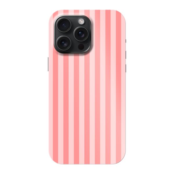 Coque iPhone 15 Pro Max ultra-résistante à rayures corail et rose