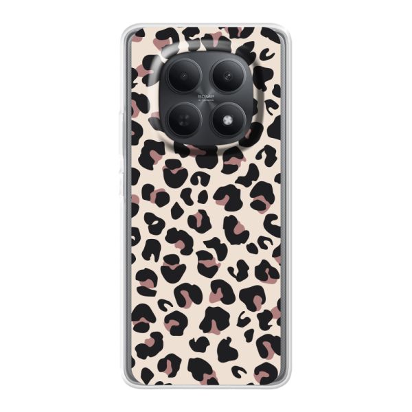 Transparant flexibel Xiaomi Poco M8 hoesje met Panter Print - Beige Luipaardprint