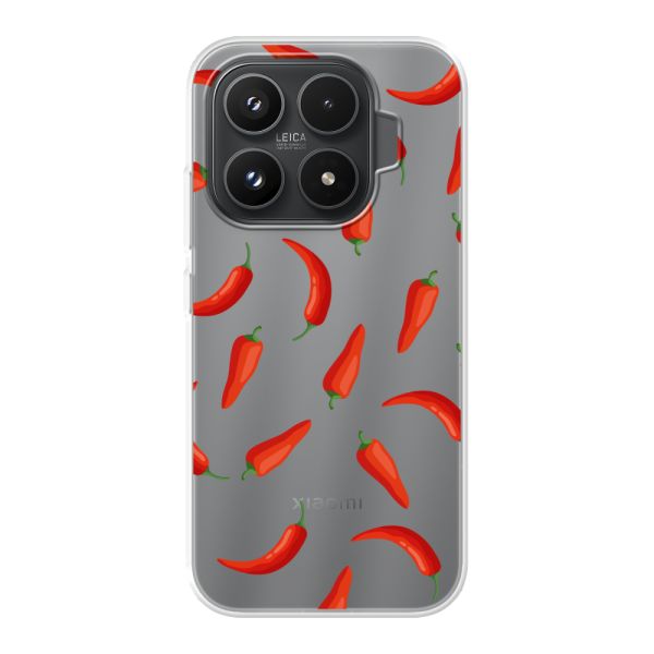 Coque Xiaomi 17T flexible transparente avec Piments Rouges - Motif Transparent Chili Pepper