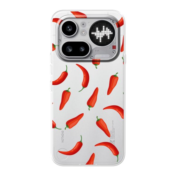 Transparant flexibel Nothing Phone (4a) Pro hoesje met Rode Pepers - Transparant Chili Pepper Patroon
