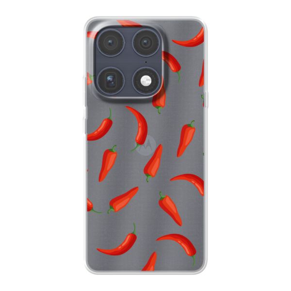Coque Motorola Signature flexible transparente avec Piments Rouges - Motif Transparent Chili Pepper
