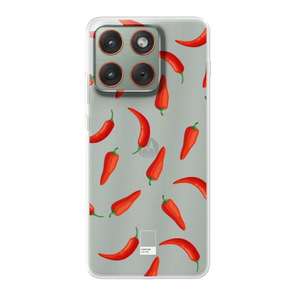 Coque Motorola Edge 70 flexible transparente avec Piments Rouges - Motif Transparent Chili Pepper