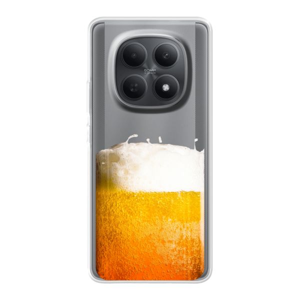 Transparant flexibel Xiaomi Redmi Note 15 hoesje met Vers Getapt Biertje - Bierprint