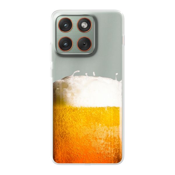 Transparant flexibel Motorola Edge 70 hoesje met Vers Getapt Biertje - Bierprint