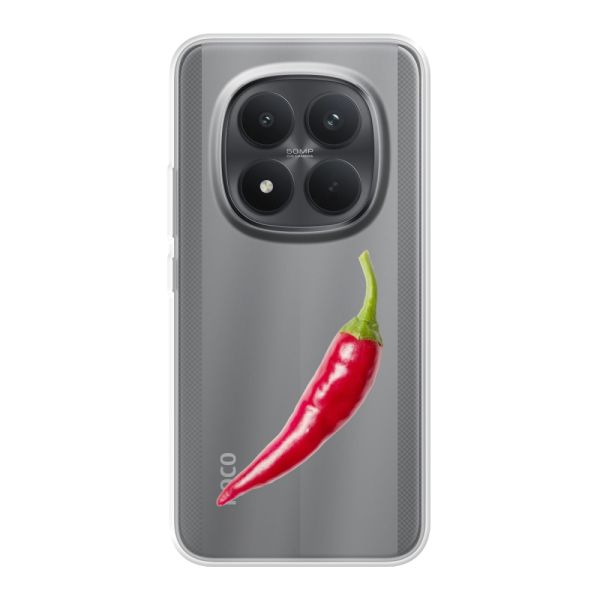 Transparant flexibel Xiaomi Poco M8 Pro hoesje met Rode Peper - Pittig Design
