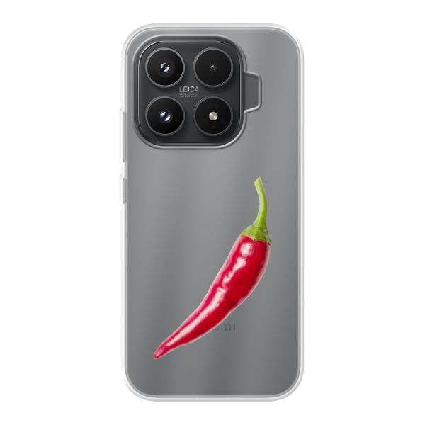 Funda Xiaomi 17T flexible transparente con guindilla roja - Diseño picante