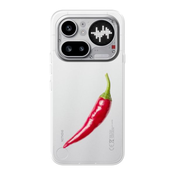 Transparant flexibel Nothing Phone (4a) Pro hoesje met Rode Peper - Pittig Design