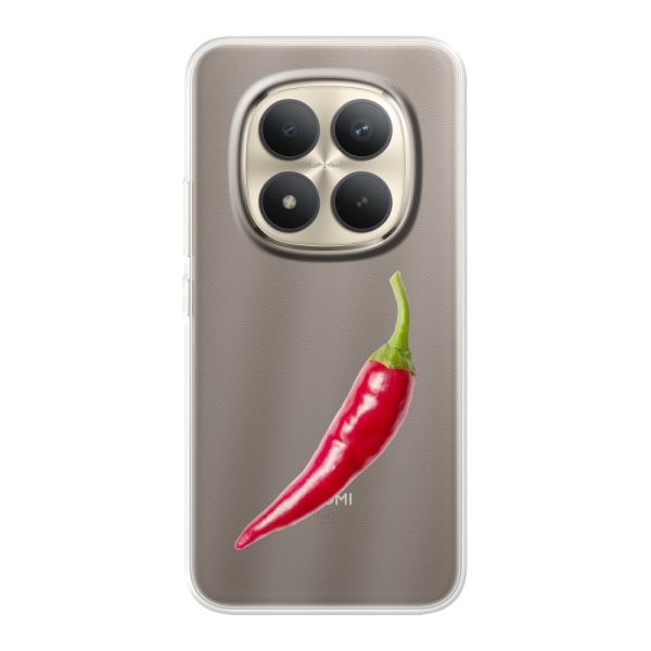 Coque Xiaomi Redmi Note 15 Pro+ 5G flexible transparente avec piment rouge - Design épicé