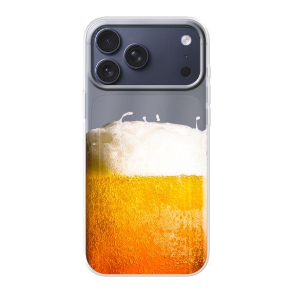 Transparant flexibel iPhone 18 Pro Max hoesje met Vers Getapt Biertje - Bierprint
