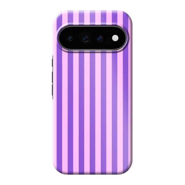 Coque Google Pixel 11 Pro XL ultra-résistante à rayures pastel violet-rose