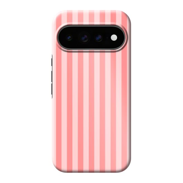 Coque Google Pixel 11 Pro XL ultra-résistante à rayures corail et rose