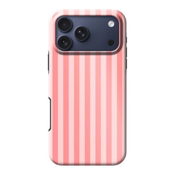 Besonders robuste iPhone 18 Pro Max Hülle mit korallen-rosa Streifen