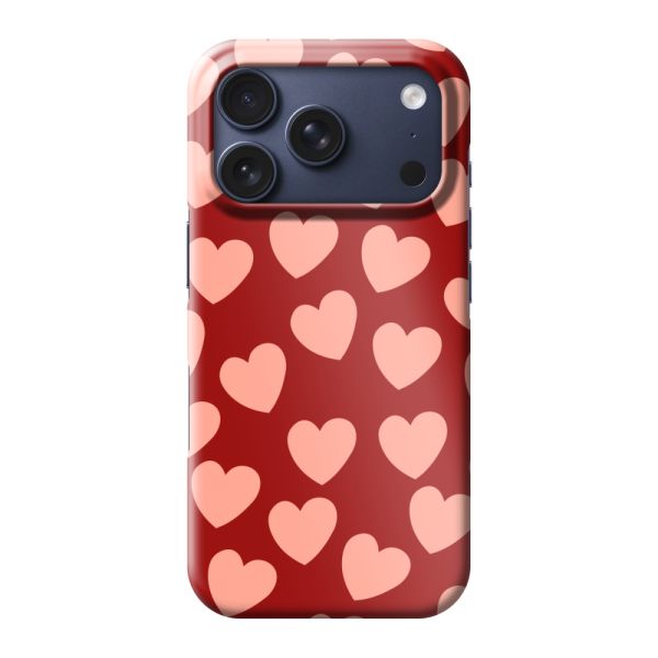 Coque hard case iPhone 18 Pro entièrement imprimée aux Petits Cœurs Légers