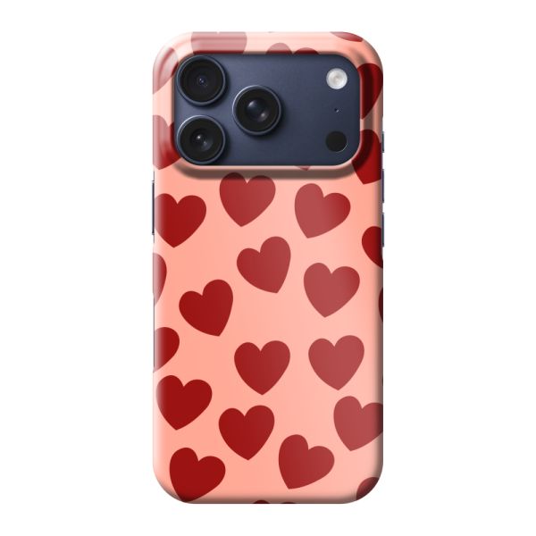Coque hard case iPhone 18 Pro entièrement imprimée aux Cœurs Rouges