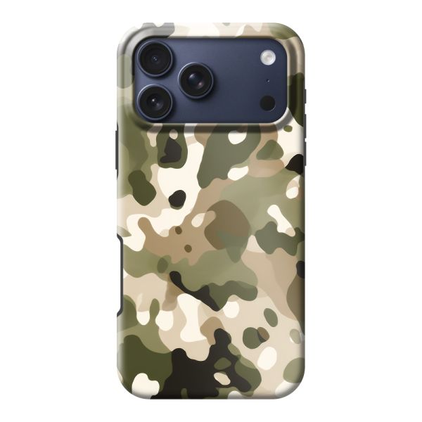 Besonders robuste iPhone 18 Pro Max Hülle mit Camouflage-Print - Tarnmuster