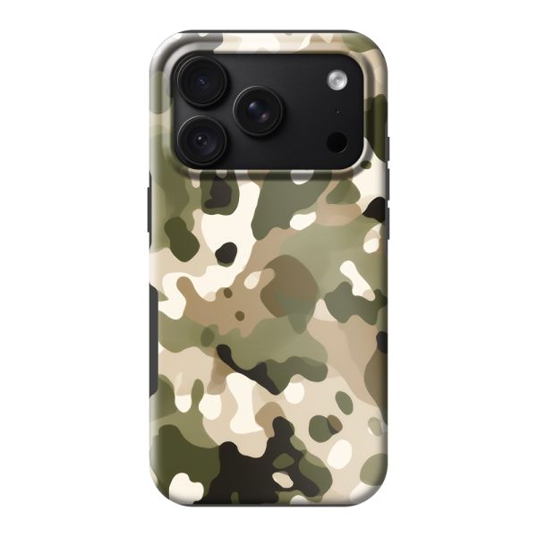 Coque iPhone 18 Pro ultra-résistante avec imprimé camouflage - Motif militaire