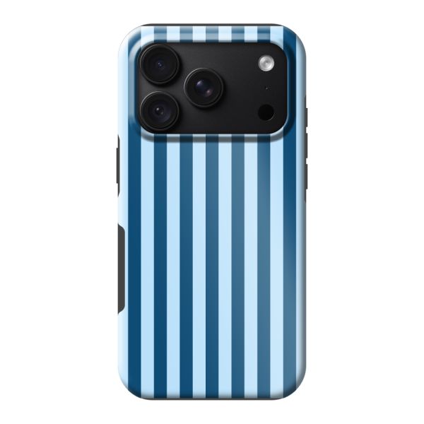 Coque iPhone 18 Pro ultra-résistante à rayures bleues