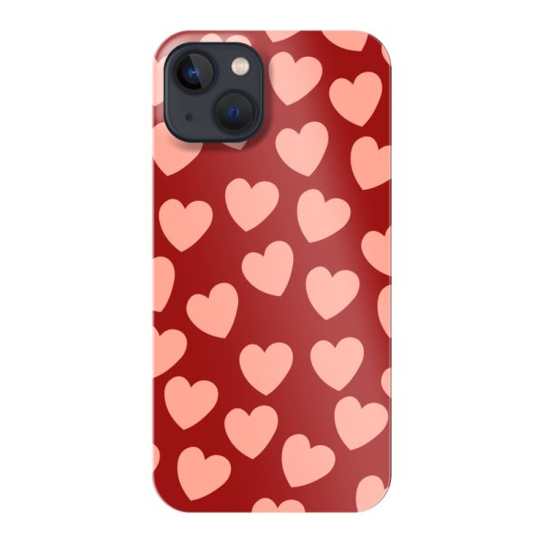 Coque hard case iPhone 13 entièrement imprimée aux Petits Cœurs Légers