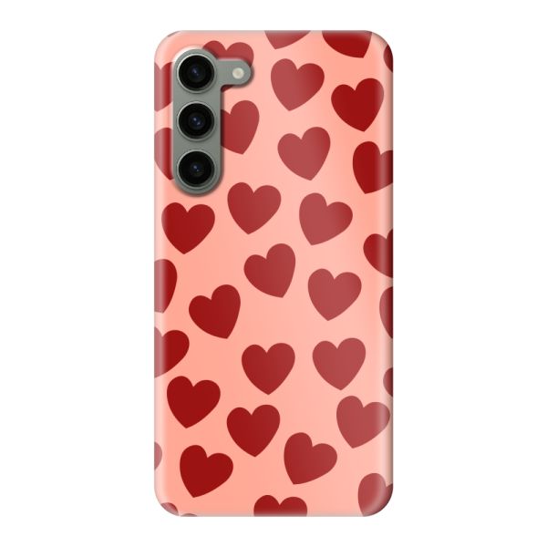 Volledig bedrukt Samsung Galaxy S23 Plus hard case hoesje met Rode Hartjes