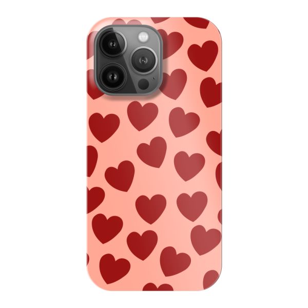 Coque hard case iPhone 13 Pro entièrement imprimée aux Cœurs Rouges