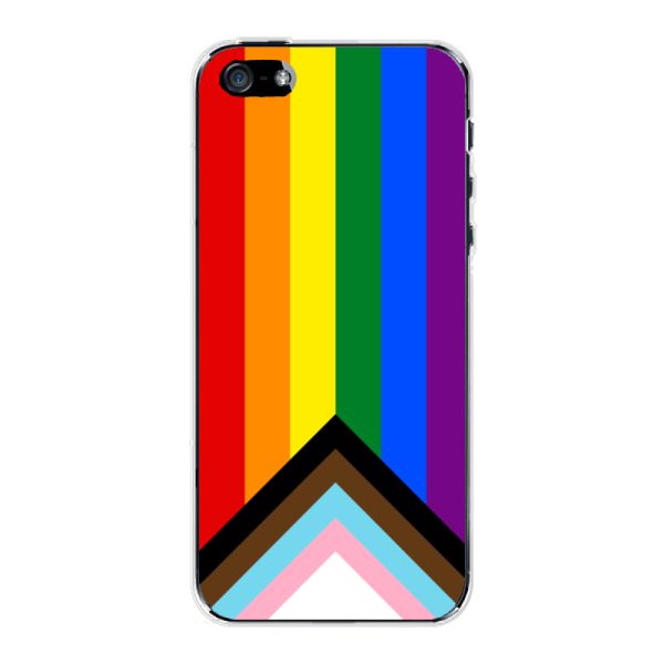 Flexibel iPhone 5 / 5s hoesje met Regenboog Vlag - Progress Pride Vlag
