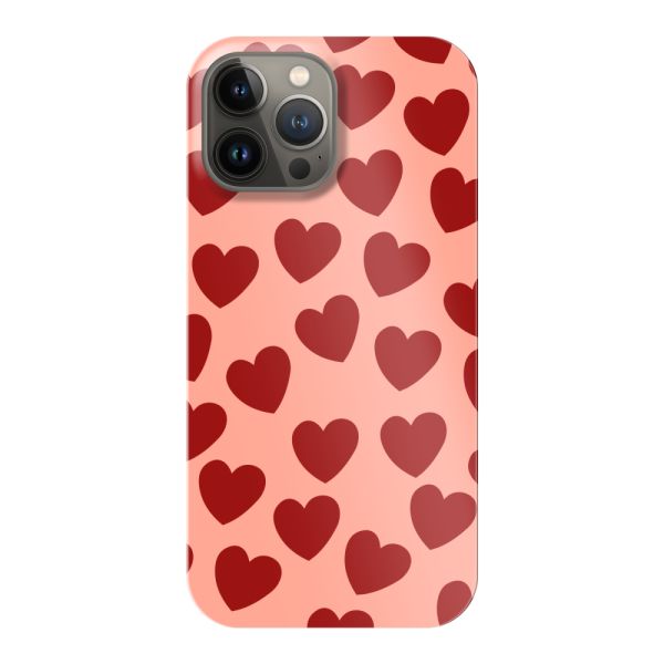 Coque hard case iPhone 13 Pro Max entièrement imprimée aux Cœurs Rouges