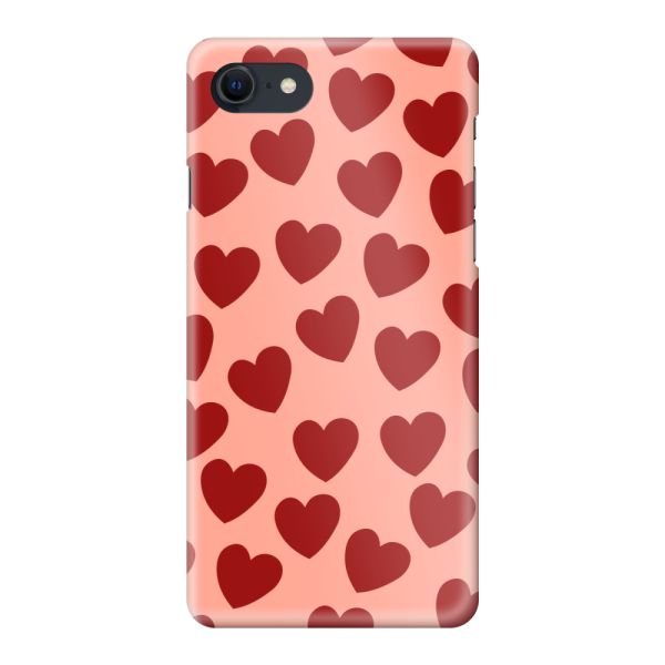 Volledig bedrukt iPhone SE (2020 &amp;amp; 2022) hard case hoesje met Rode Hartjes