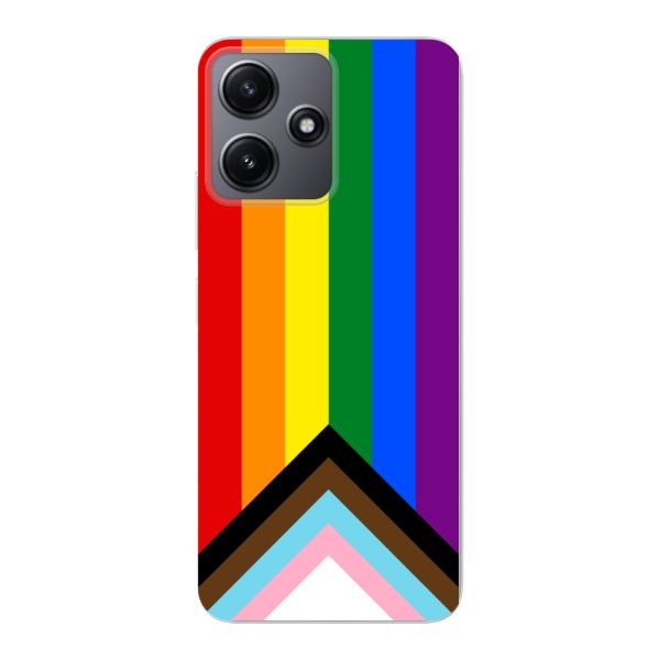 Flexibel Xiaomi Redmi 12 / 12 5G hoesje met Regenboog Vlag - Progress Pride Vlag