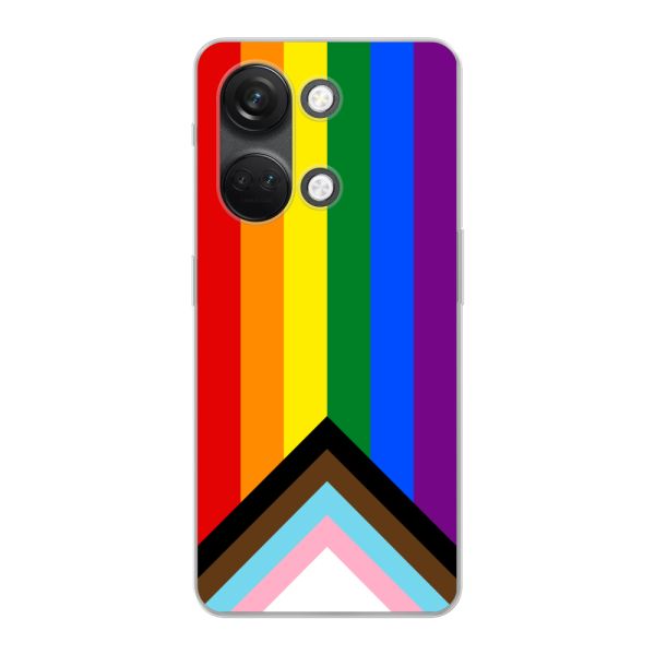 Flexibel OnePlus Nord 3 hoesje met Regenboog Vlag - Progress Pride Vlag