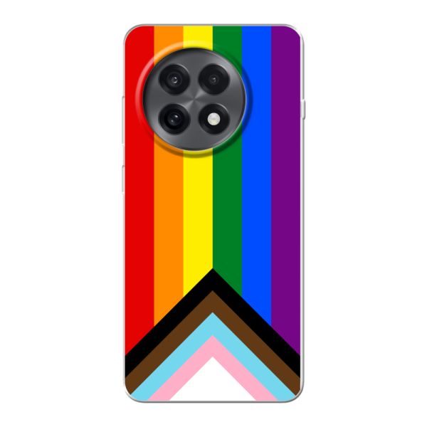 Flexibel OnePlus 13R hoesje met Regenboog Vlag - Progress Pride Vlag