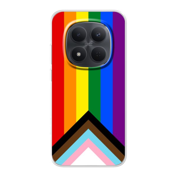 Flexibel Xiaomi Redmi Note 15 Pro (5G) hoesje met Regenboog Vlag - Progress Pride Vlag
