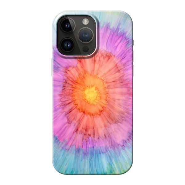 Volledig bedrukt iPhone 14 Pro Max hard case hoesje met Tie-dye - Kleurverloop Aquarel