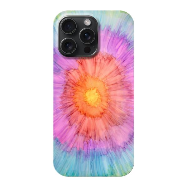 Volledig bedrukt iPhone 15 Pro Max hard case hoesje met Tie-dye - Kleurverloop Aquarel